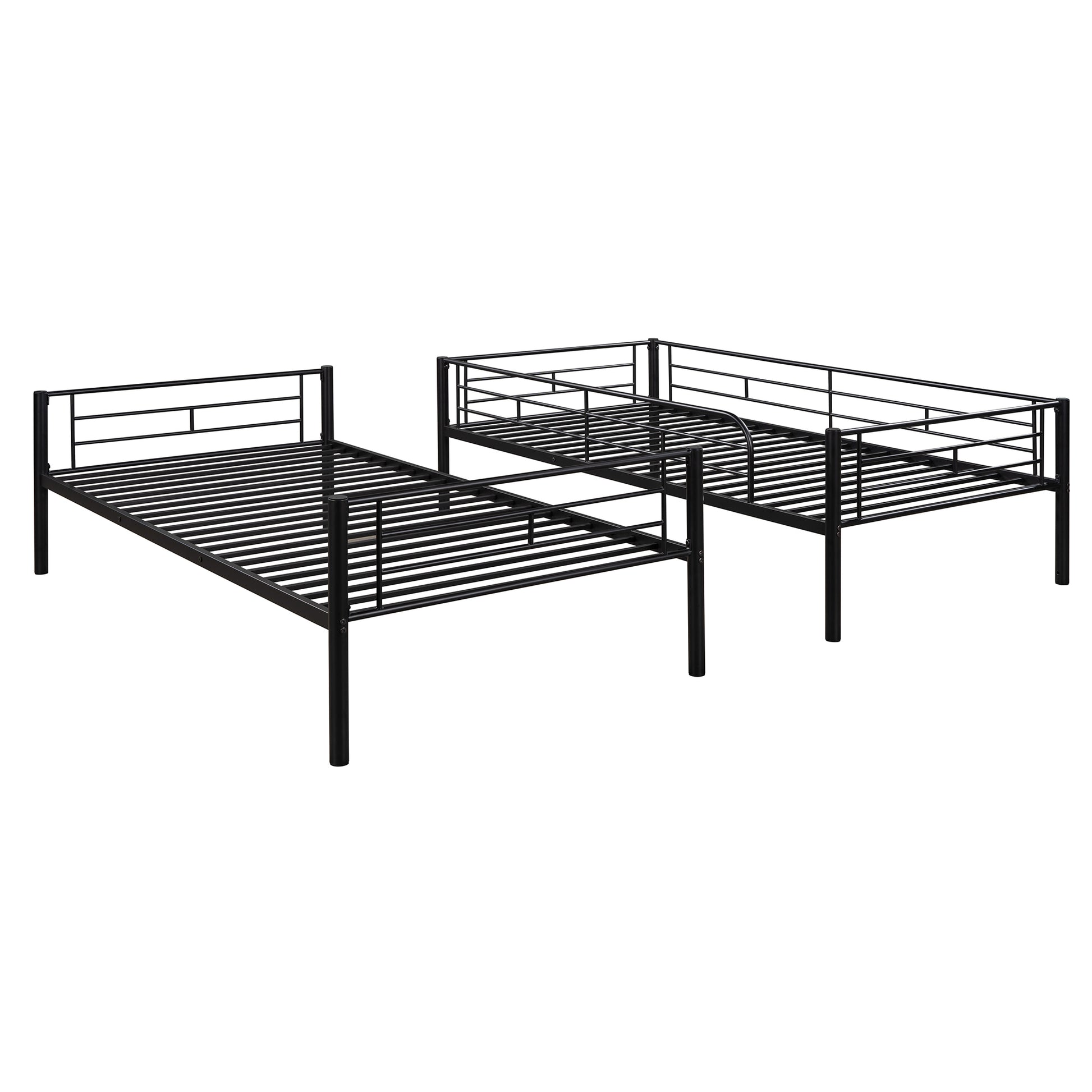 Henley Twin Over Twin Metal Bunk Bed, Black