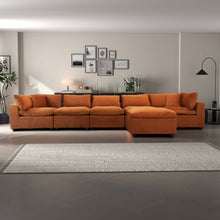 Hayward Modern Oversized Velvet Modular Sectional Sofa in Burnt Orange - detail view 6