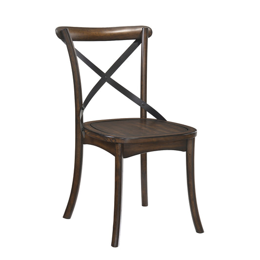 Wood Side Chairs – Black+Brown (Set of 2)