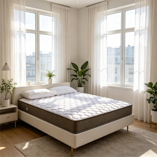 6" Soft-Medium Firmness Pocket Spring Mattress - Pocket Coil Mattress - White - detail view 2