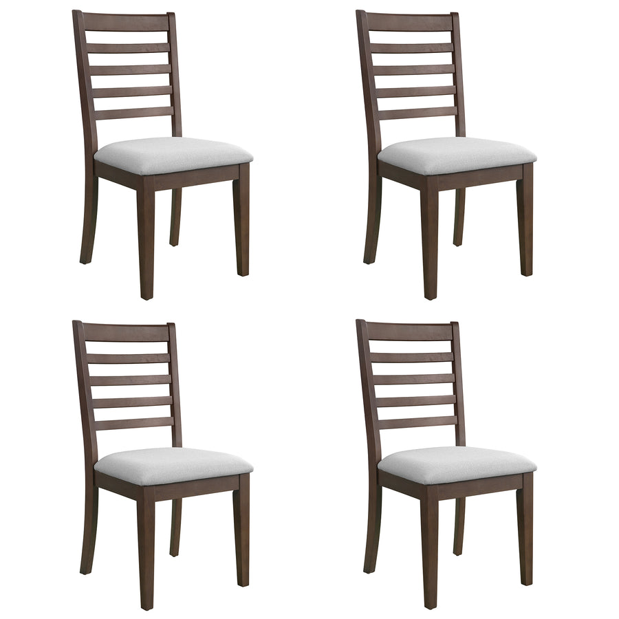 Farmhouse Dining Chairs Set of 4 - Brown+beige - primary color shot