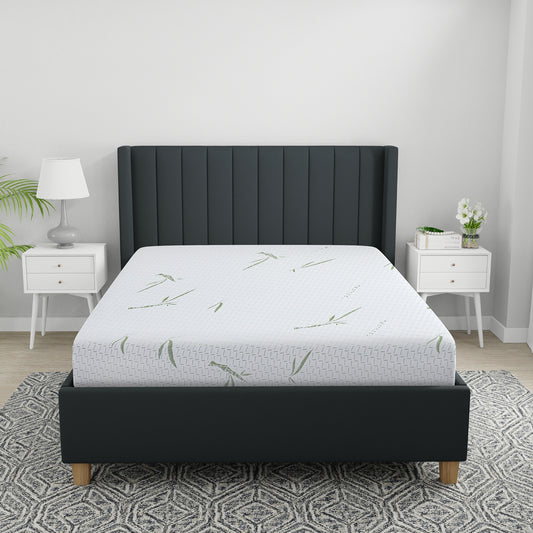 10-Inch Dual Layer Memory Foam Mattress with Bamboo Infused Cover - King - White - primary color shot