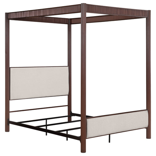 Zimmerlee 89-inch Metal King Canopy Bed Rust Brown