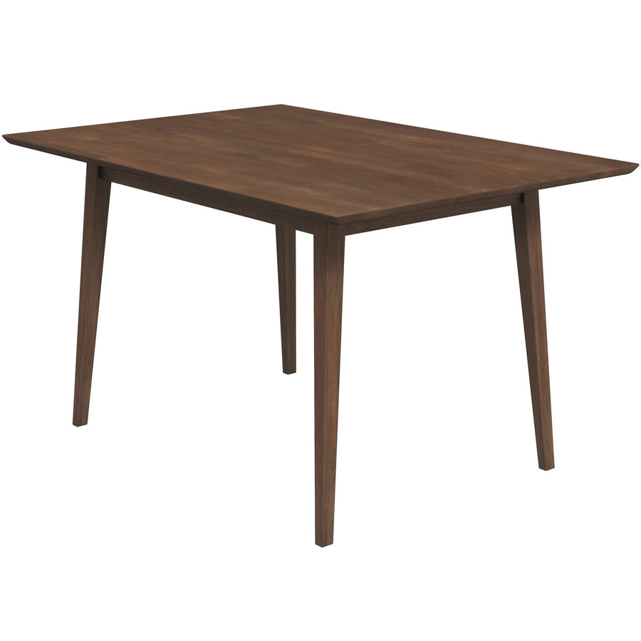 Mary Modern Style Solid Wood Rectangular Dining Kitchen Table Brown Finish Beveled Edges - primary color shot