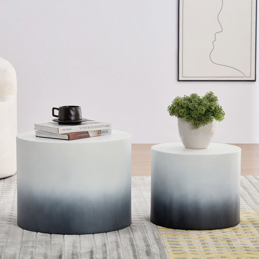 MDF with Ash/oak/walnut Veneer Side Table/coffee Table/end Table/nesting Table Set of 2 - Black,white - detail view 4