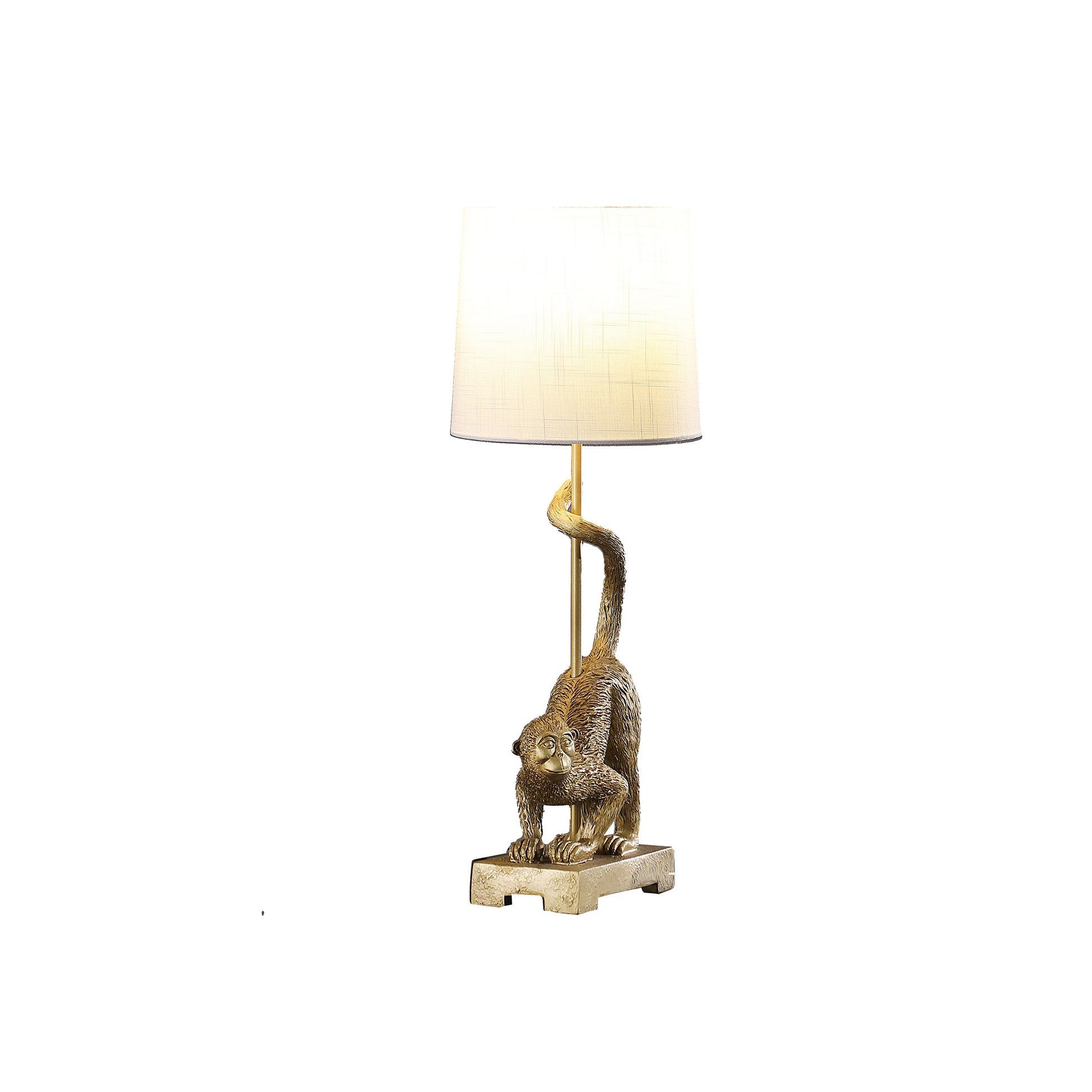 24' In Wildlife Old World Gold Capuchin Monkey Polyresin Table Lamp