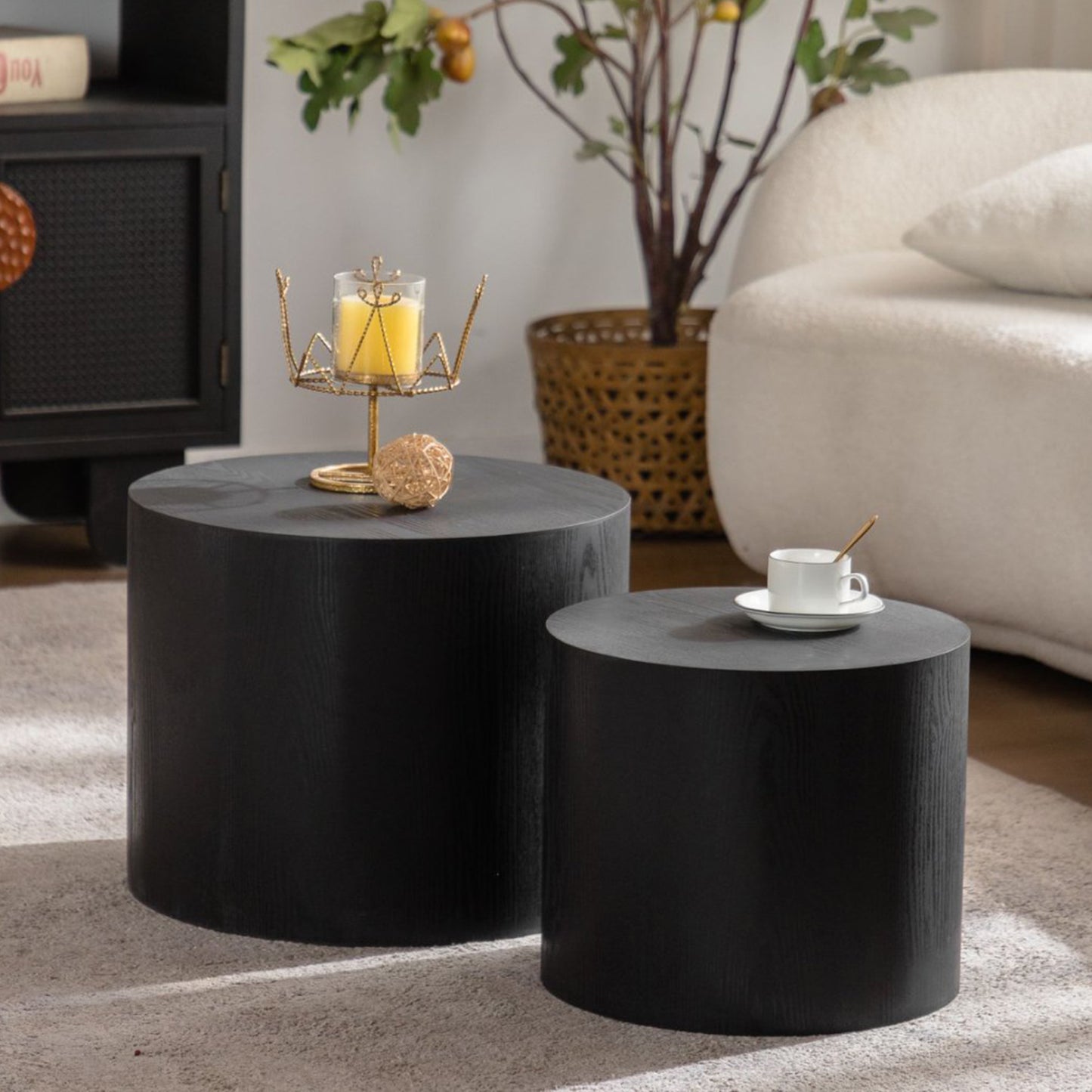 Black Nesting Tables with Black Legs - detail view 2