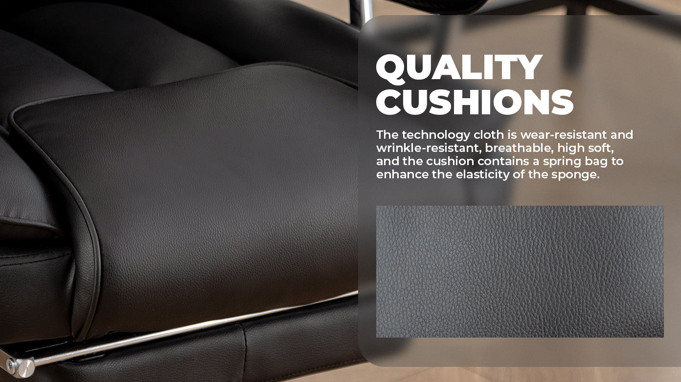 Marg Big & Tall PU Leather Executive Office Chair, Black