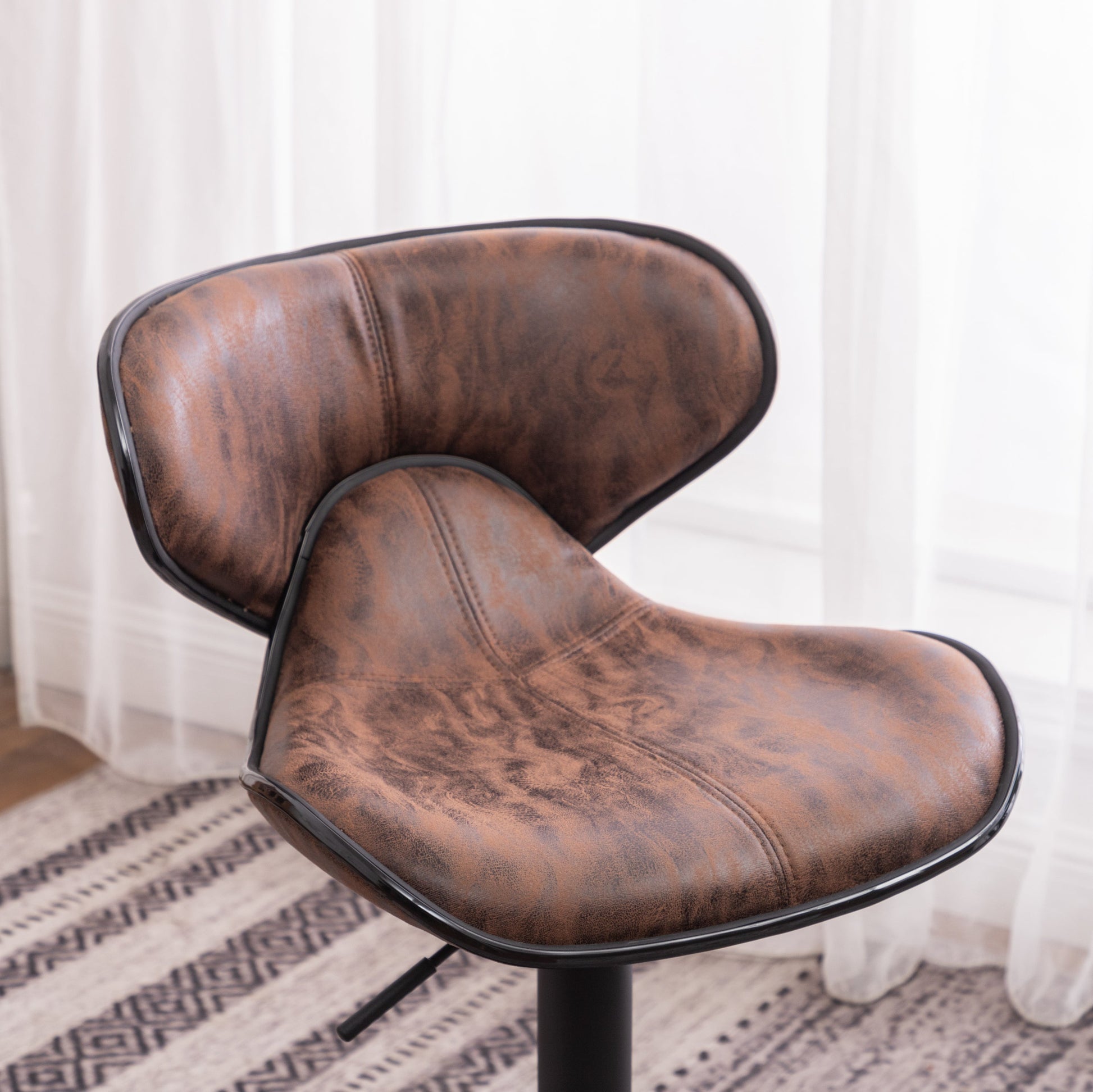 Masaccio Weathered Airlift Adjustable Bar Stools Set of 2 Brown