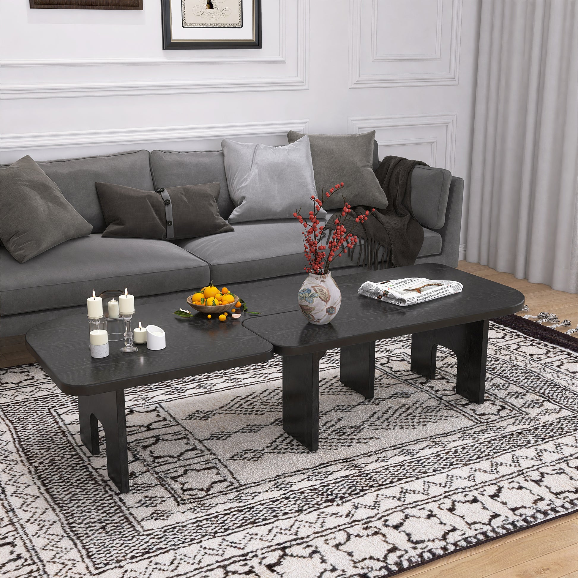 Black Nesting Tables with Black Legs - detail view 8