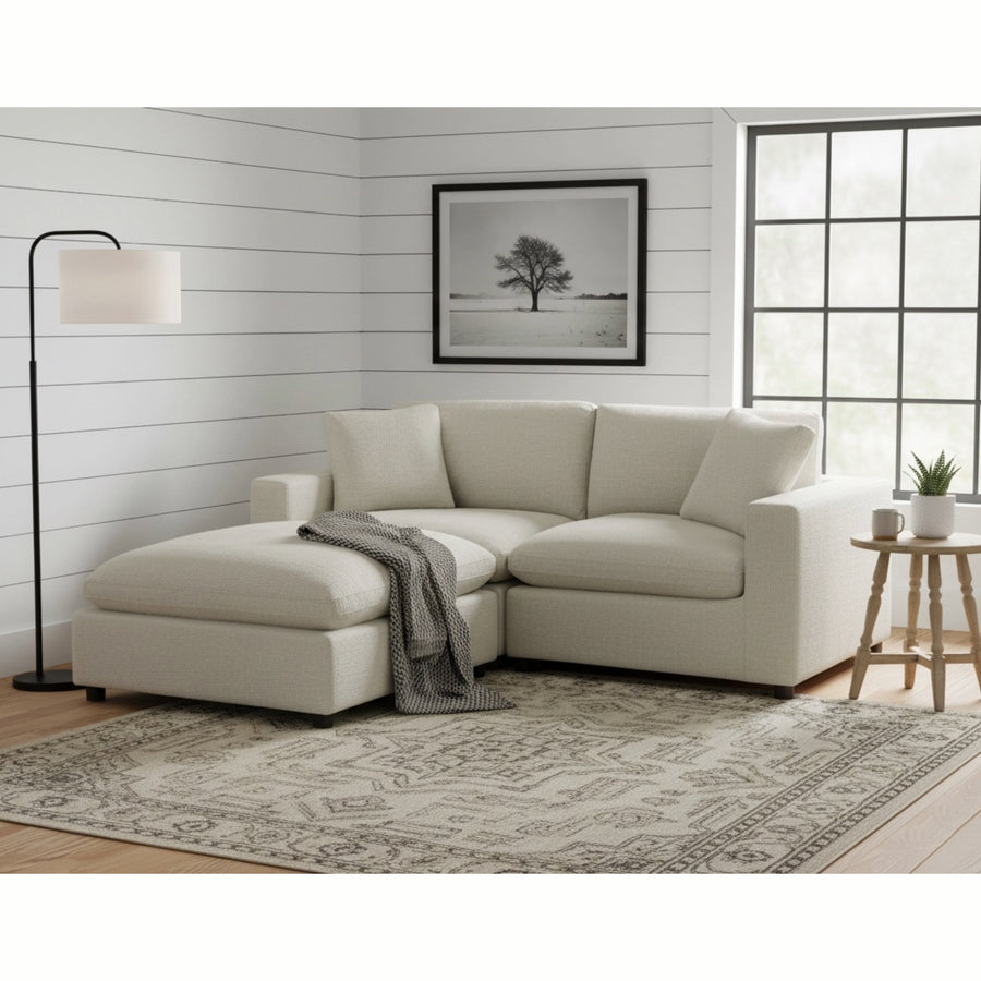 Cassandra Modular 3-piece Chofa in Beige with Solid Hardwood Frame and Polyester Upholstery - detail view 5