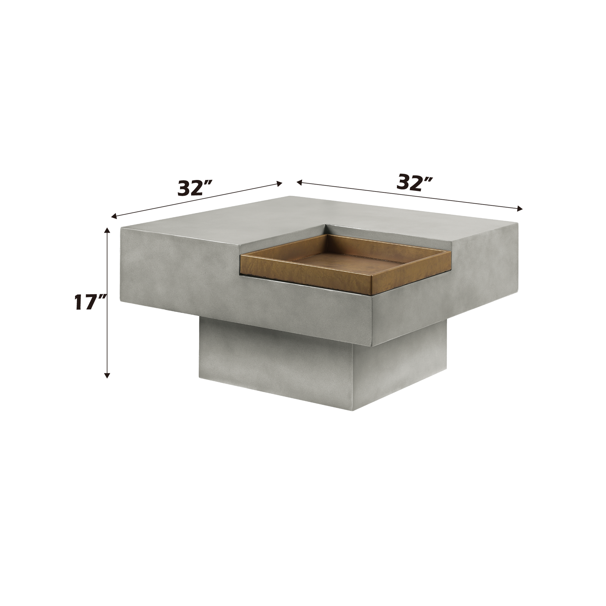 Kailano Weathered Gray Finish Cement Coffee Table