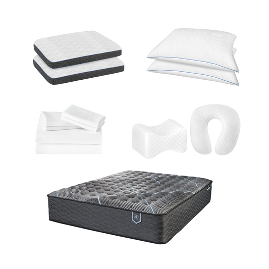Restonic Comfortcare Hybrid Euro Top Mattress - Black & White Print - primary color shot