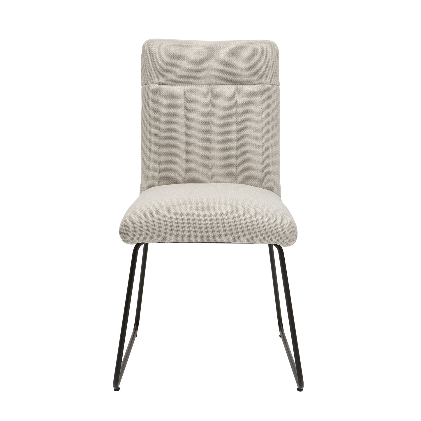 Olivia Modern Side Chairs with Black Metal Legs. Set of 2 Beige