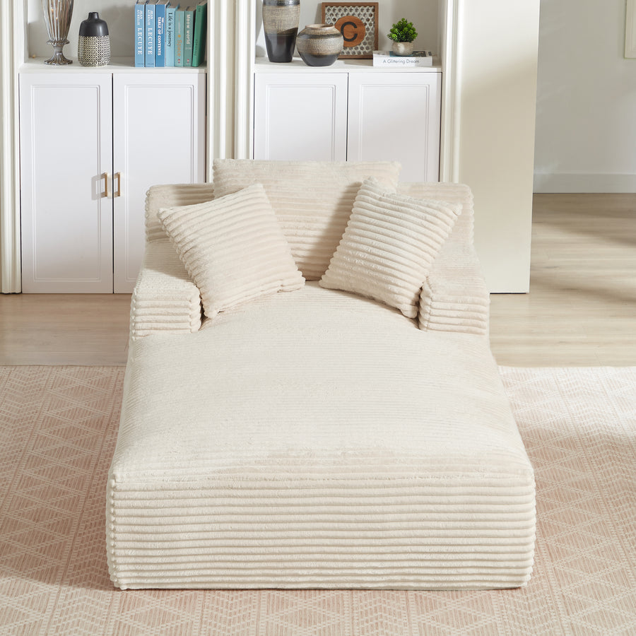 Oversized Chaise Lounge Chair Indoor - White - primary color shot