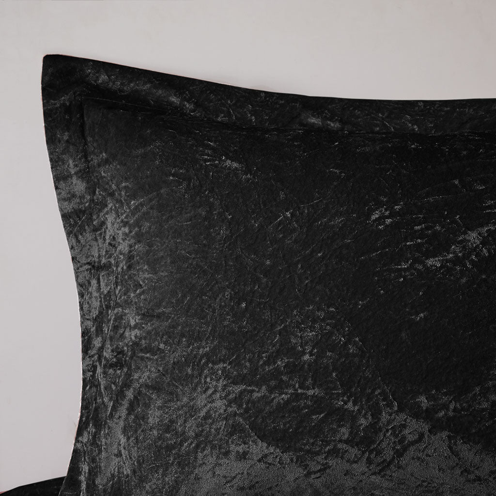Black Velvet Comforter Set with Throw Pillow