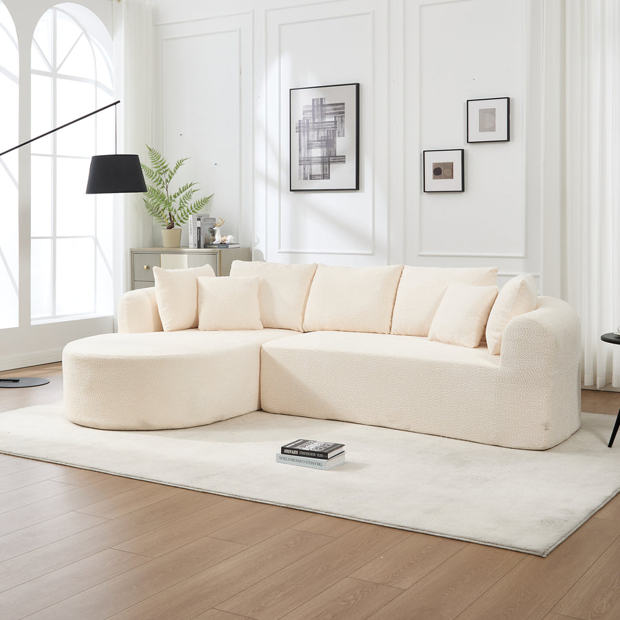 109 Inch Cloud Sectional Couch, Boneless Sofa for Living Room, Corduroy Modular Couch with L Shape Chaise, Modern Compressed Sofa in a - primary color shot
