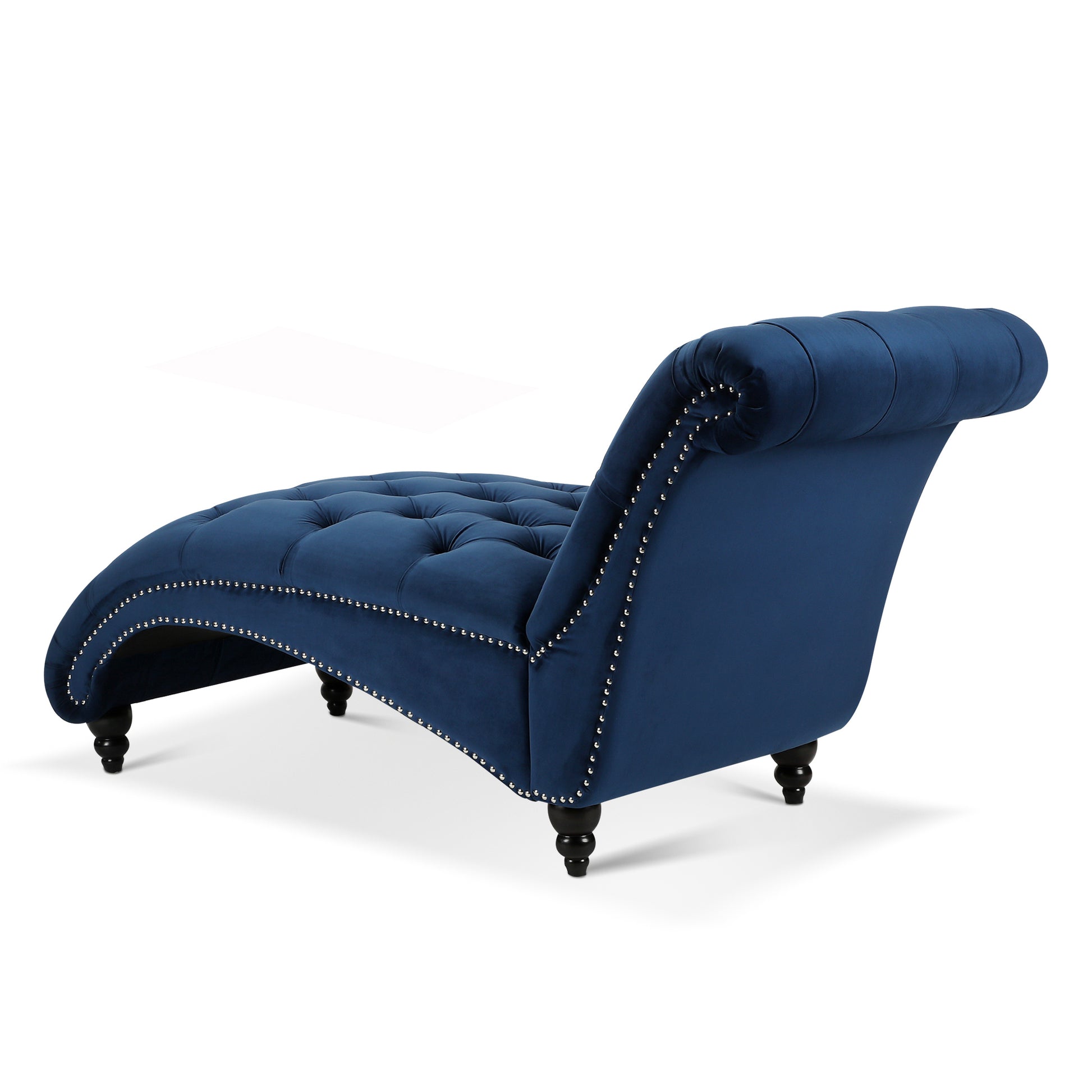 Tufted Armless Chaise Lounge - Blue - detail view 5