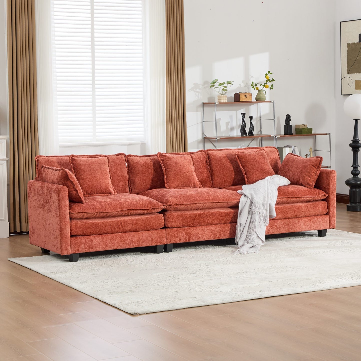 Orange Chenille Sofa