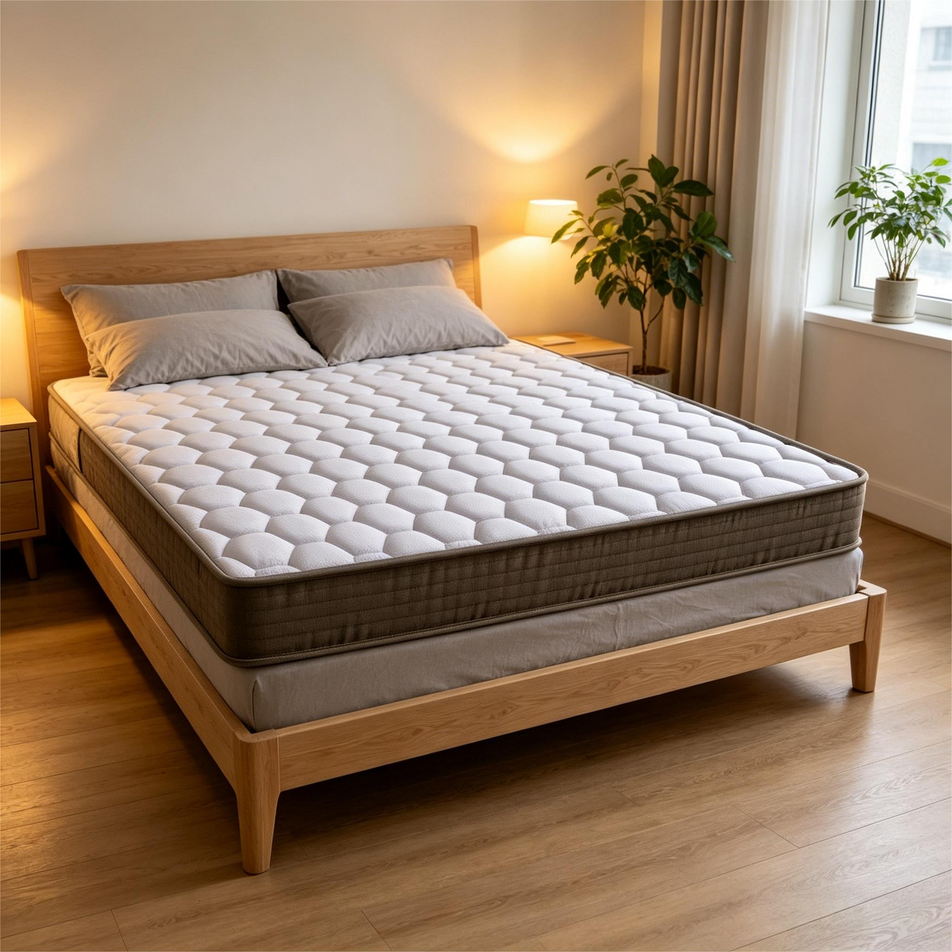 6" Soft-Medium Firmness Pocket Spring Mattress - Pocket Coil Mattress - White - detail view 4