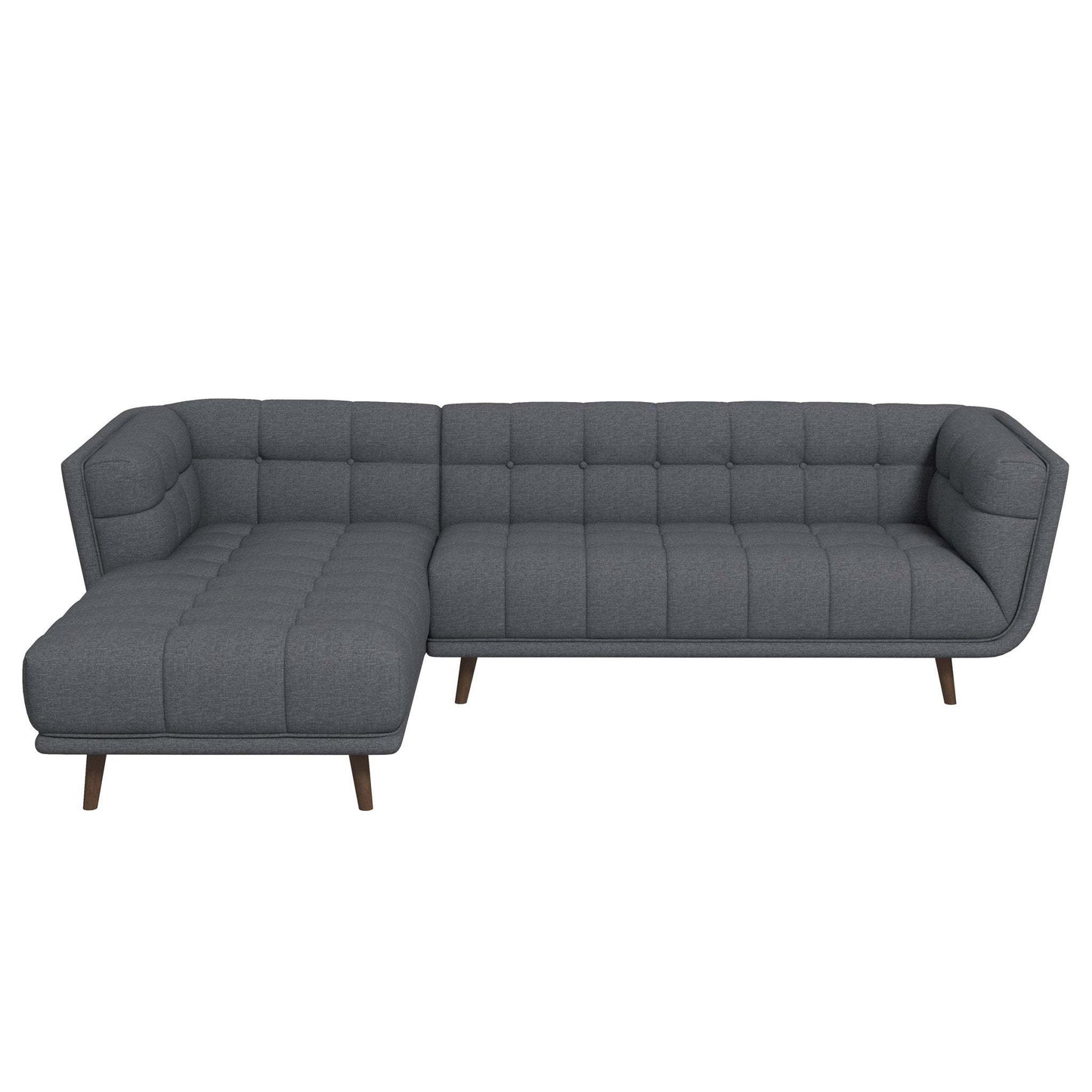 Addison Left Sectional Ash Grey Fabric Sofa - detail view 3
