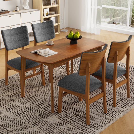 Farmhouse Dining Table Set for 4 - Brown Gray - detail view 2