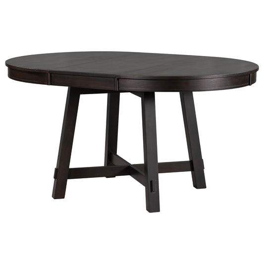 Gia Round Extendable Dining Table with 16' Leaf Wood - Espresso - primary color shot