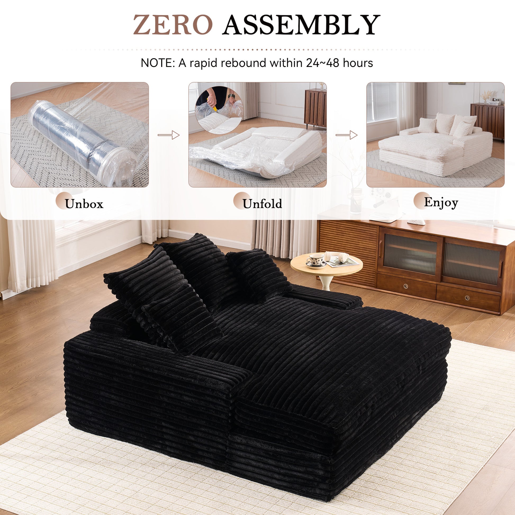 28" Dr-Oversized Chaise Lounge Chair - Black - detail view 3
