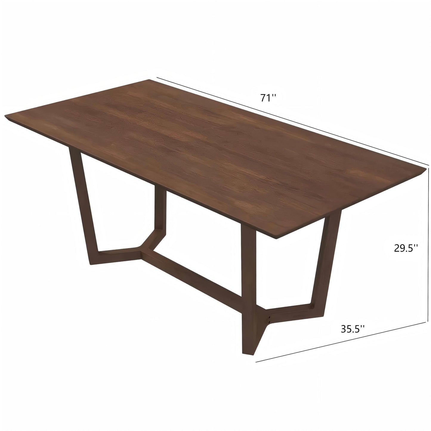 Marina  Solid Wood Dining Table In Brown - detail view 3
