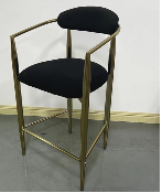 Janice Modern Boucle Upholstered Bar Stools with Gold Legs Set of 2