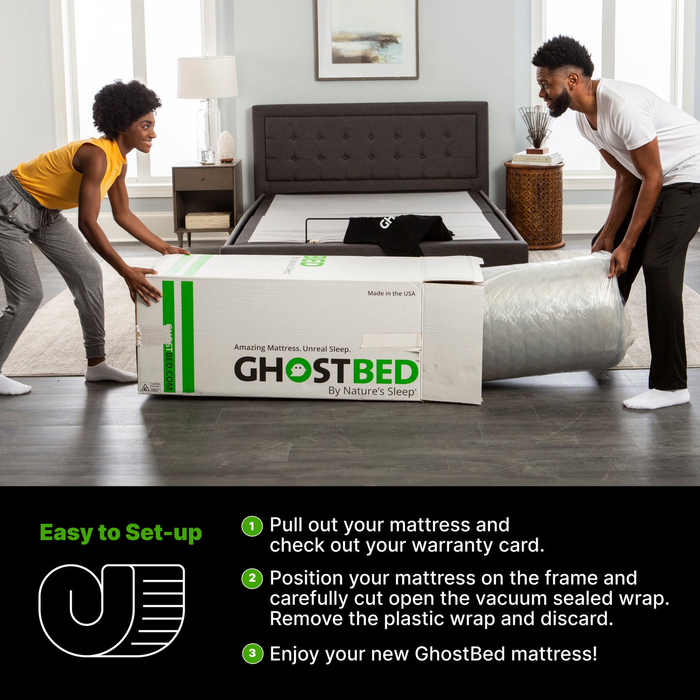 Ghostbed Essential 11' King Foam Mattress with Cooling Gel Memory Foam and Ghostflex Support in White - detail view 8