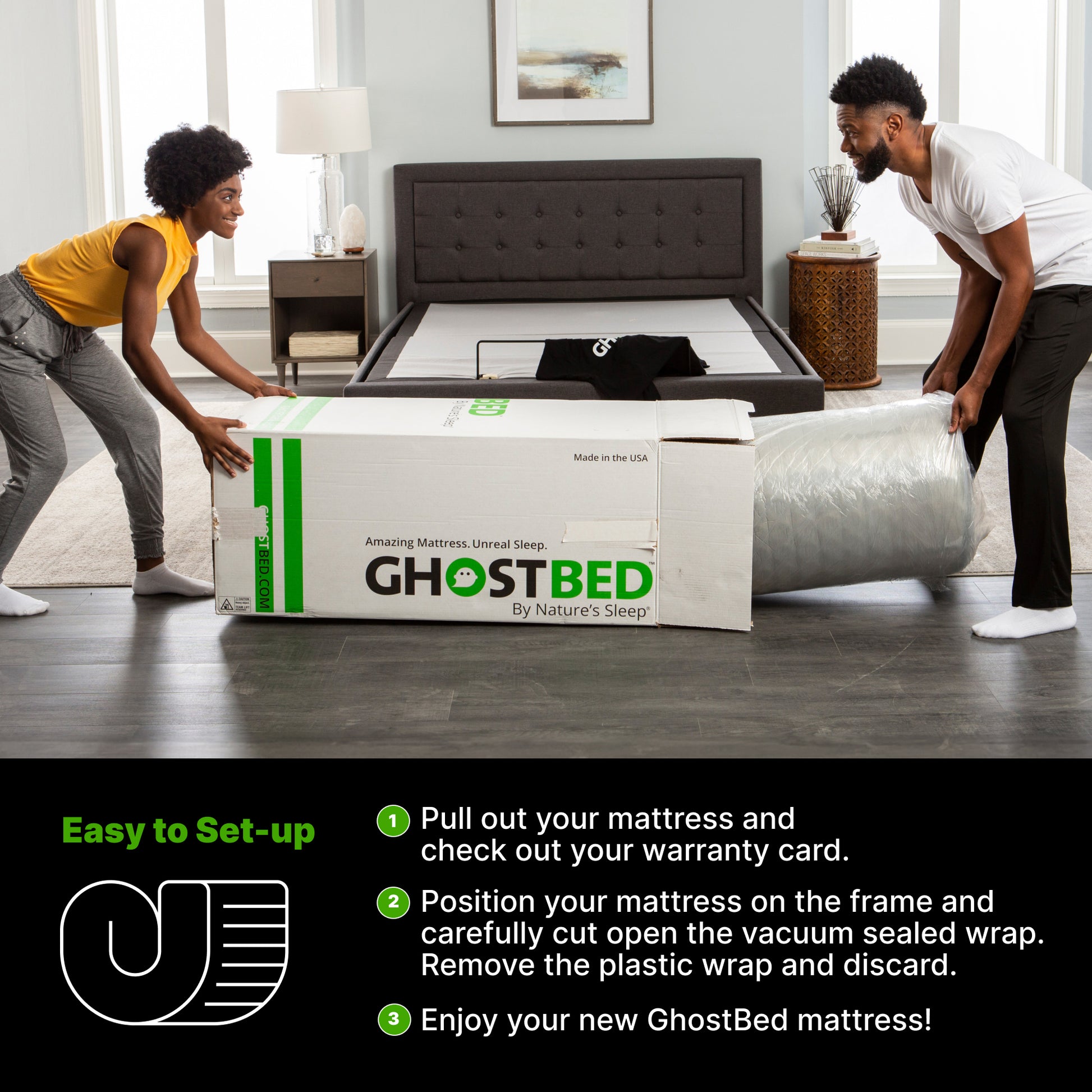 Ghostbed Essential 11' King Foam Mattress with Cooling Gel Memory Foam and Ghostflex Support in White - detail view 8