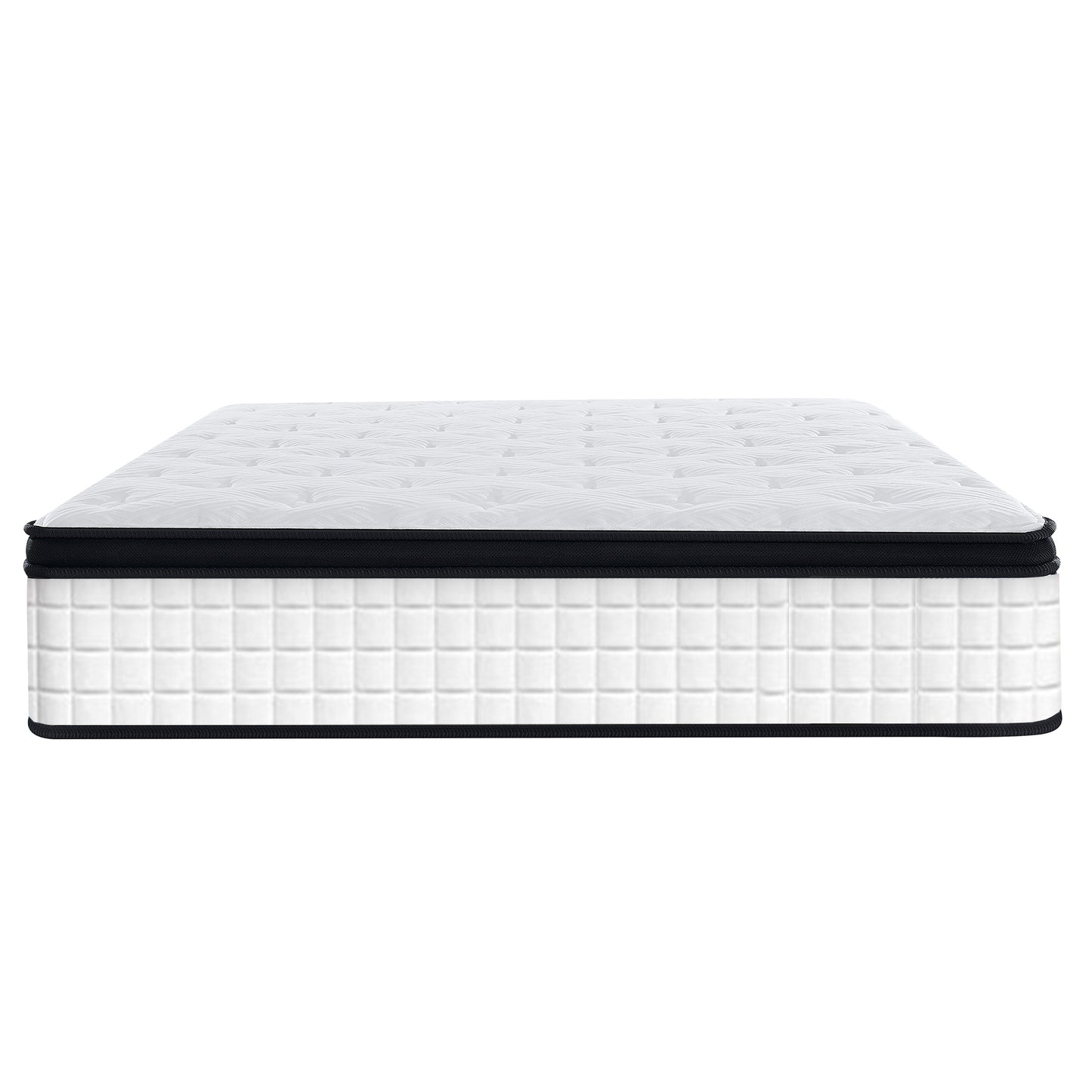 12” White Memory Foam Hybrid Queen Mattress – Classic Medium Support with Reinforced Edges