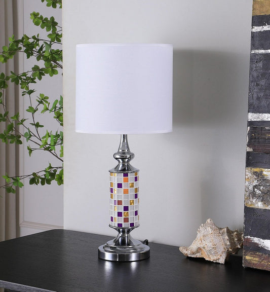 Chrome Bohemian Glass Mosaic Modern Table Lamp
