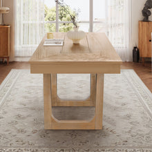 60'-78' Extendable Dining Table, Farmhouse Wooden Kitchen Table with Removable Leaf, Large Expanding Table for 4-8, Natural - detail view 3