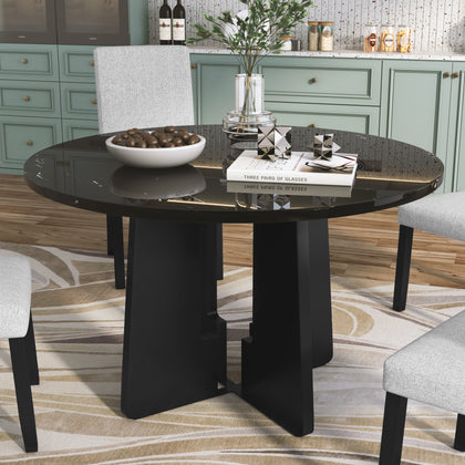 Round Dining Table for 4, Modern Kitchen Dining Table, 43 Inch Round Dining Table for Kitchen Living Room - primary color shot