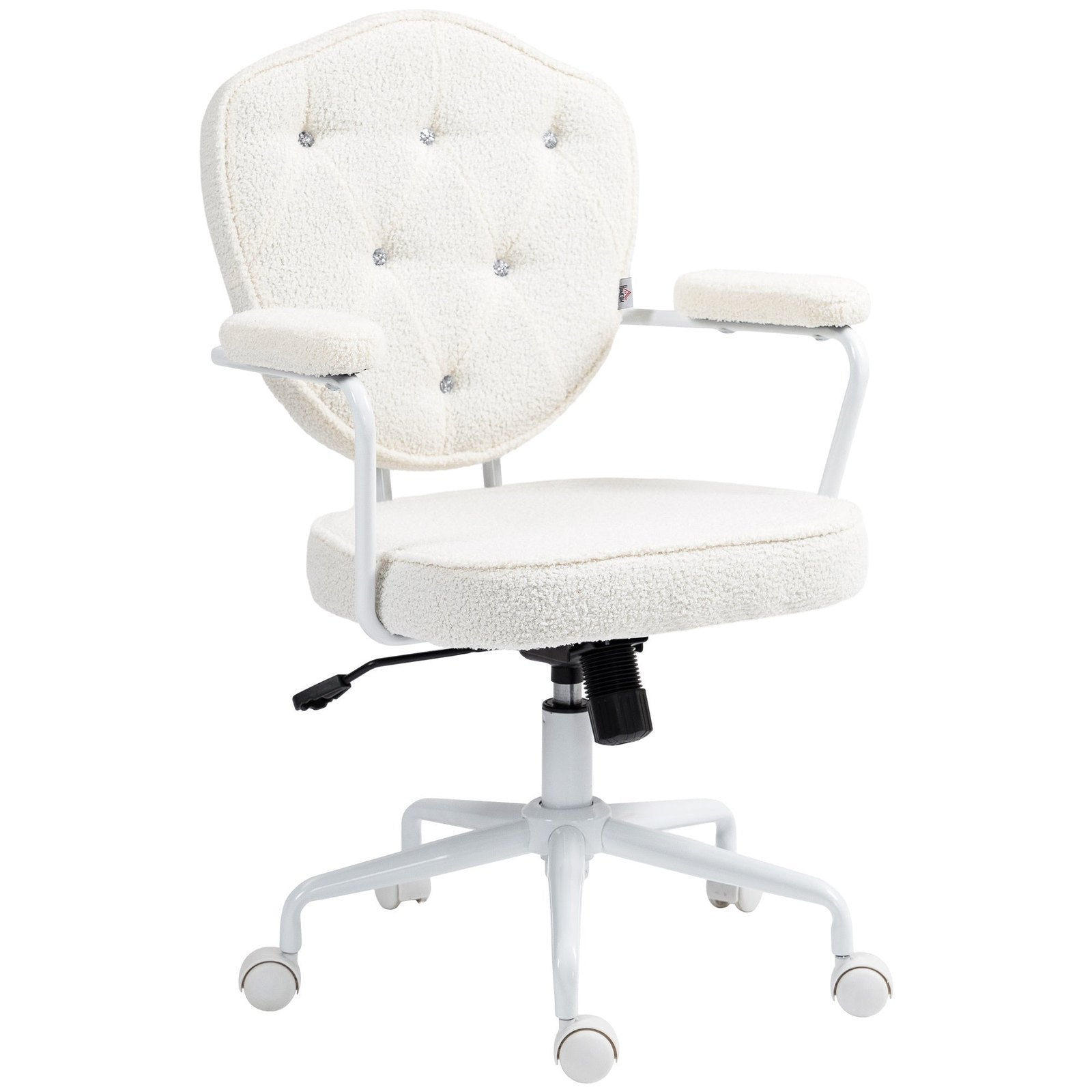 Vale Teddy Fabric Button Tufted Office Chair, Gray
