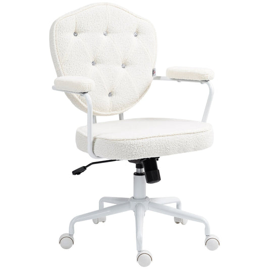 Vale Teddy Fabric Button Tufted Office Chair, Gray