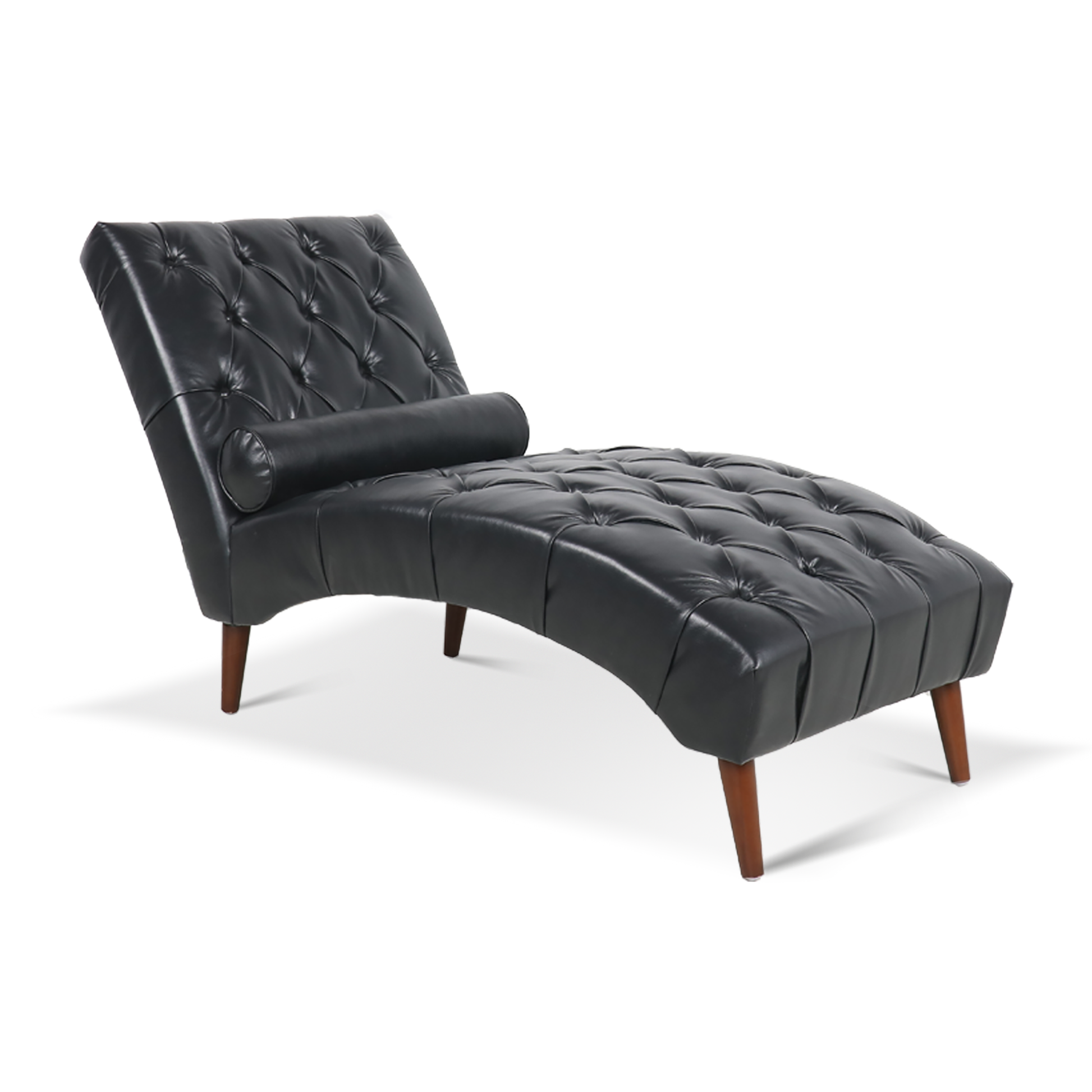 Upholstered Chaise Lounge - Black - detail view 4