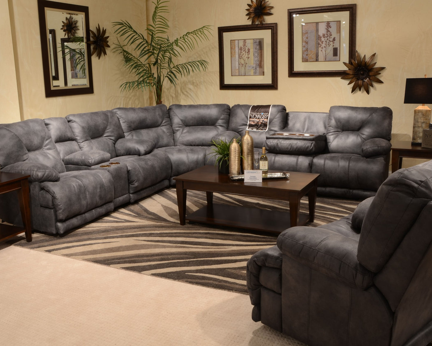 438 Voyager Slate Oversize Lay-Flat Sectional by Catnapper