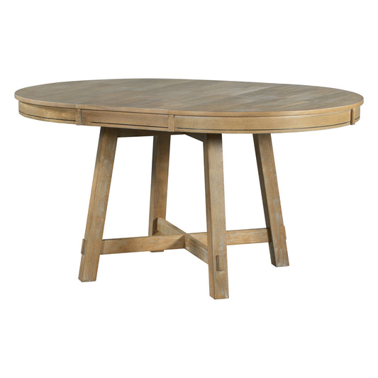 Gia Round Extendable Dining Table with 16' Leaf Wood - Natural - primary color shot