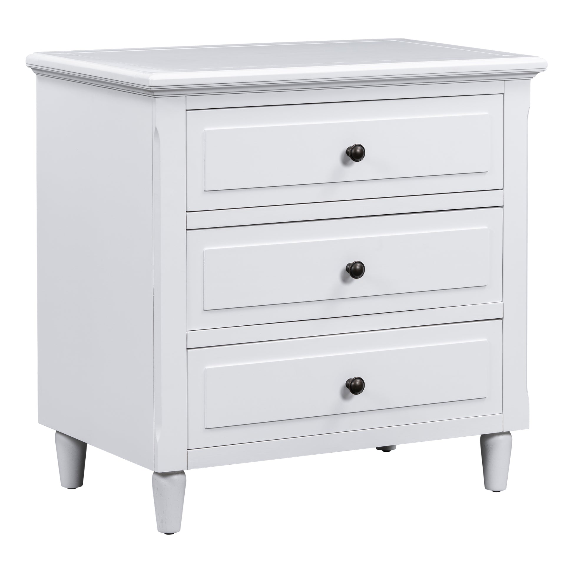 White Glider Nesting Tables with Wood Legs - detail view 4