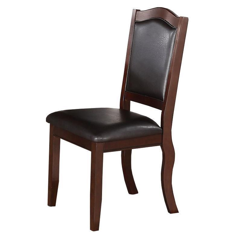 Charlotte Traditional Solid Wood Dining Chairs with Leatherette Padded Seats Set of 2 , Dark Brown