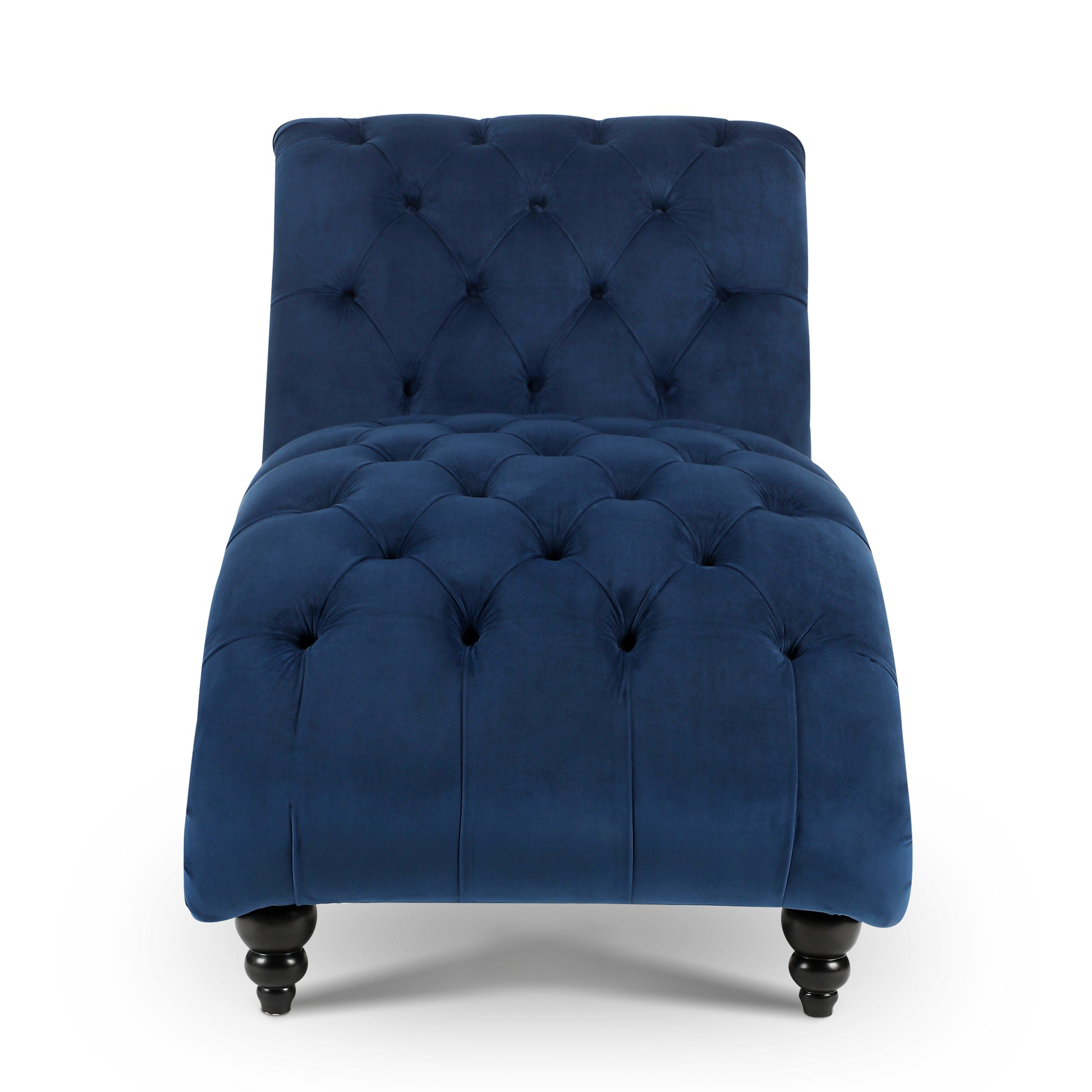 Tufted Armless Chaise Lounge - Blue - detail view 2