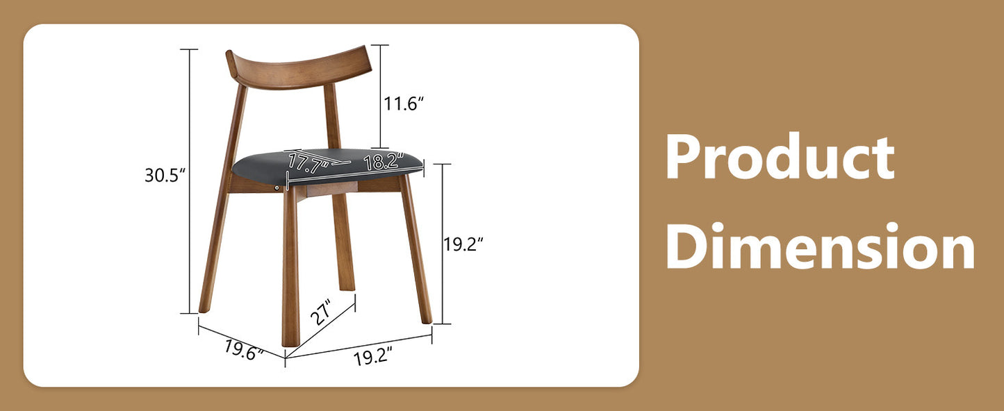 Black Wood Dining Chairs with Gold Legs (set of 2) - detail view 7