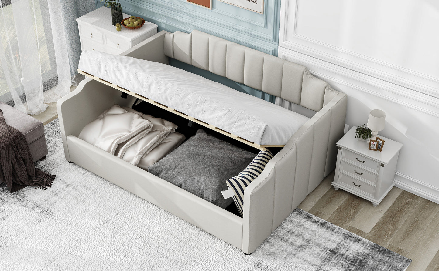Noa Full Size Upholstered Daybed with Storage