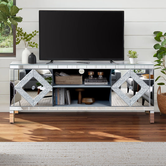 Luxury Mirror TV Stand with Storage