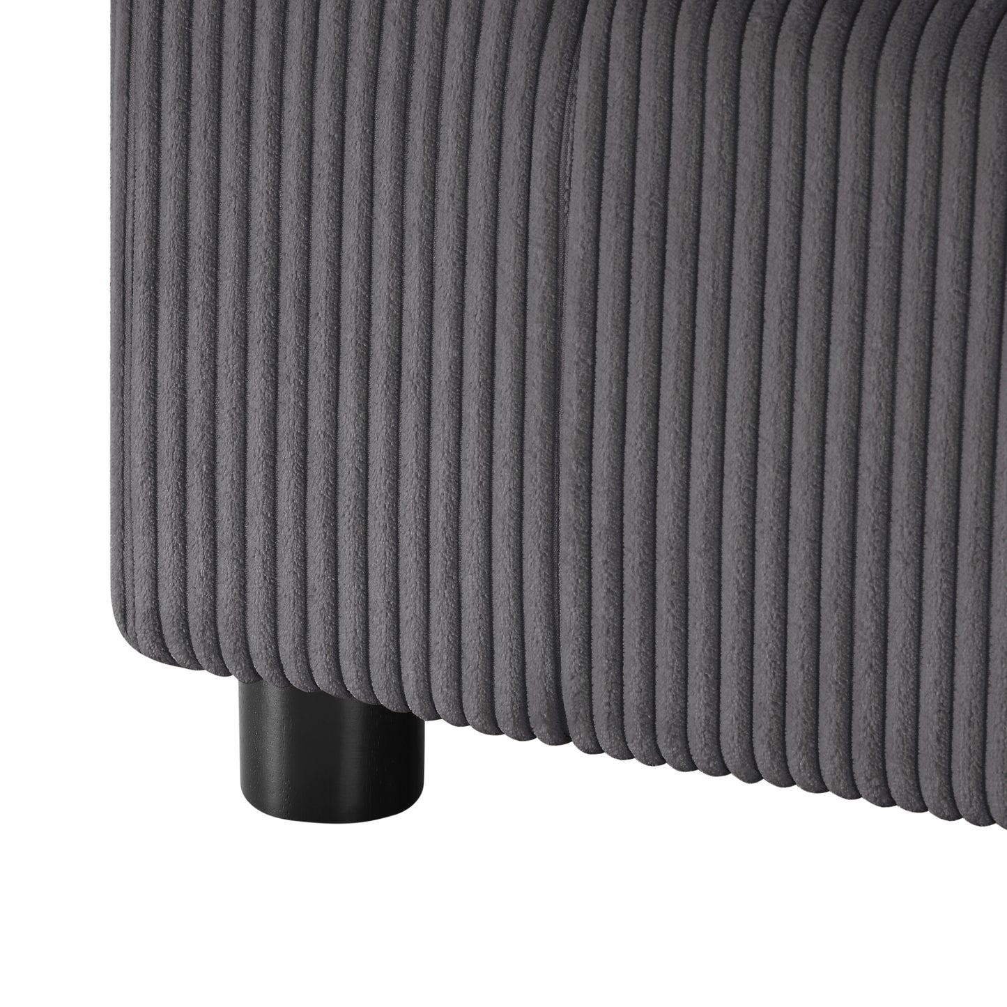 Chelsea Modular 5-Piece Sectional in Charcoal with Plush Polyester Upholstery and Removable Wood Legs - detail view 6