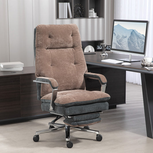 Big and Tall Office Chair 400 lbs with Double-tier Padded, Coffee