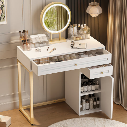 Dolores 31.5'' Makeup Vanity Desk with Lighted Mirror